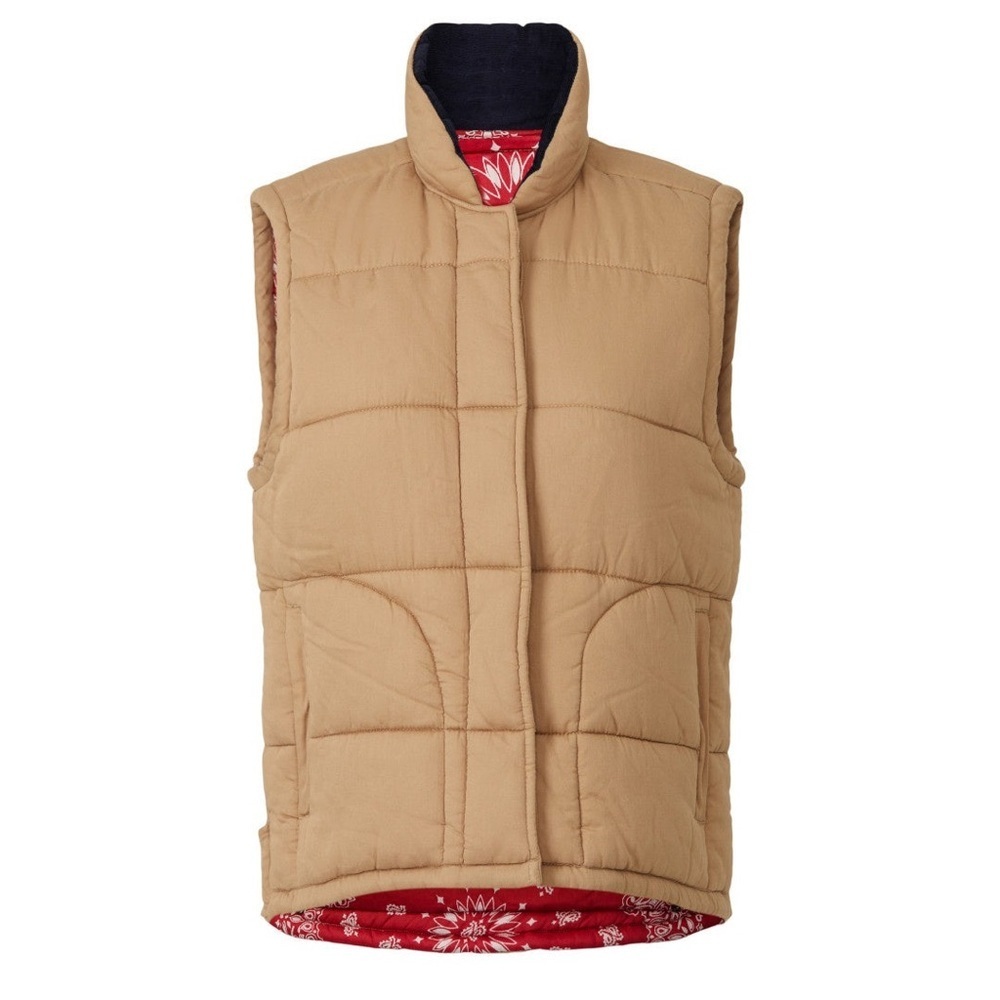 XIRENA Hunter Puffer Vest Size Small Tan Reversible Yucca Zip Up - Picture 9 of 17